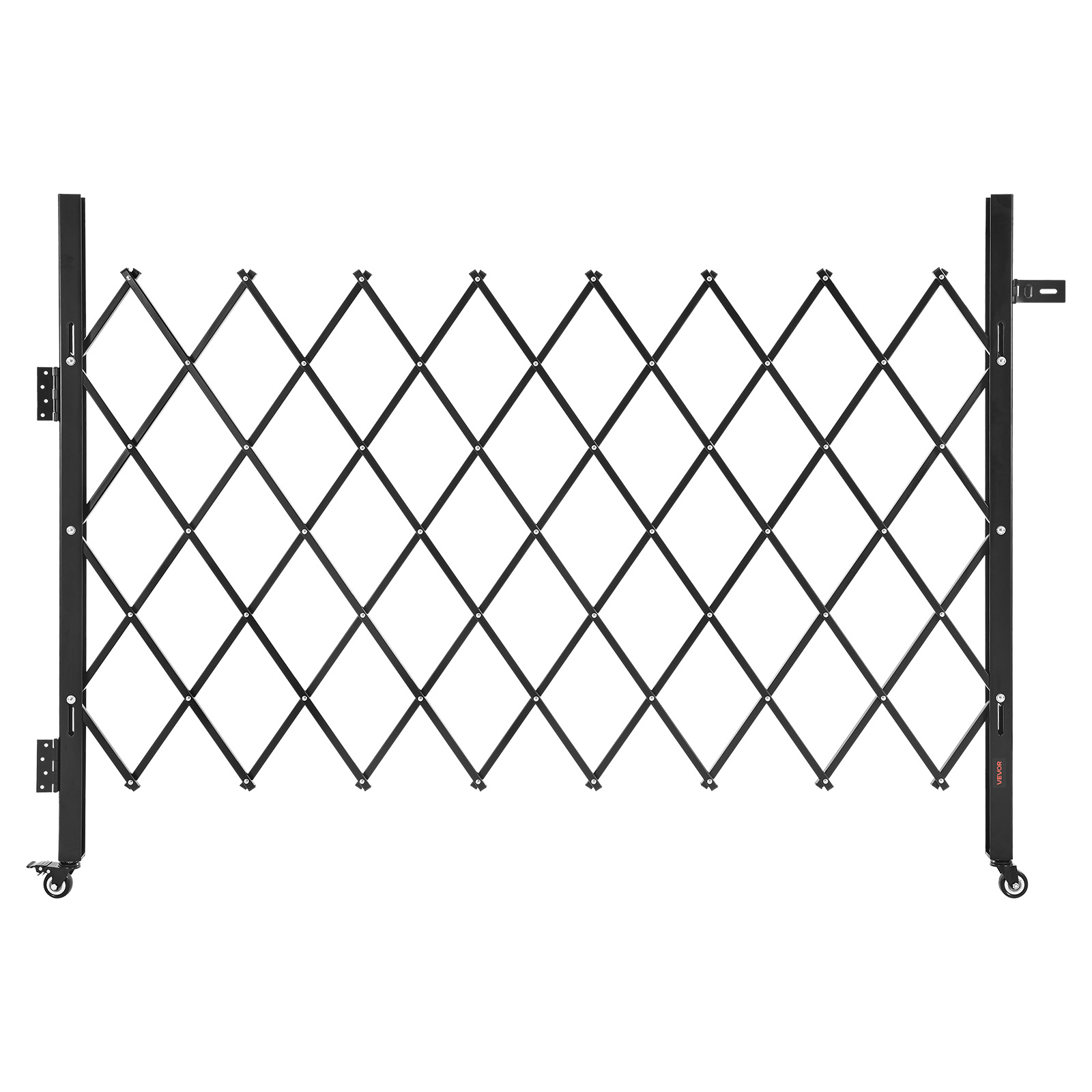 Vevor Single Folding Security Gate, Lockable Scissor Gate With 360° Swivel Casters, Outdoor Barricade Steel Retractable Gates, For Entry Security,