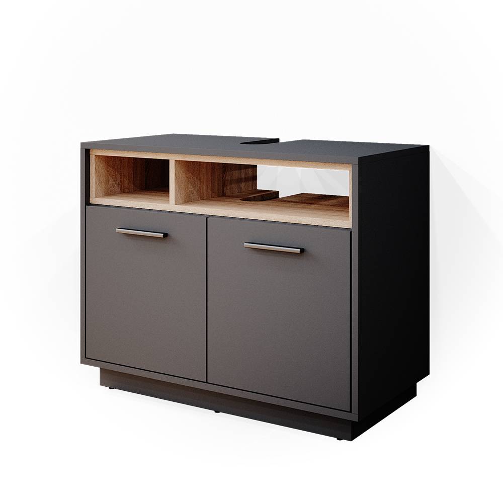 Vicco - Meuble Sous Vasque Simple Beatrice, Anthracite, 80 X 64 Cm