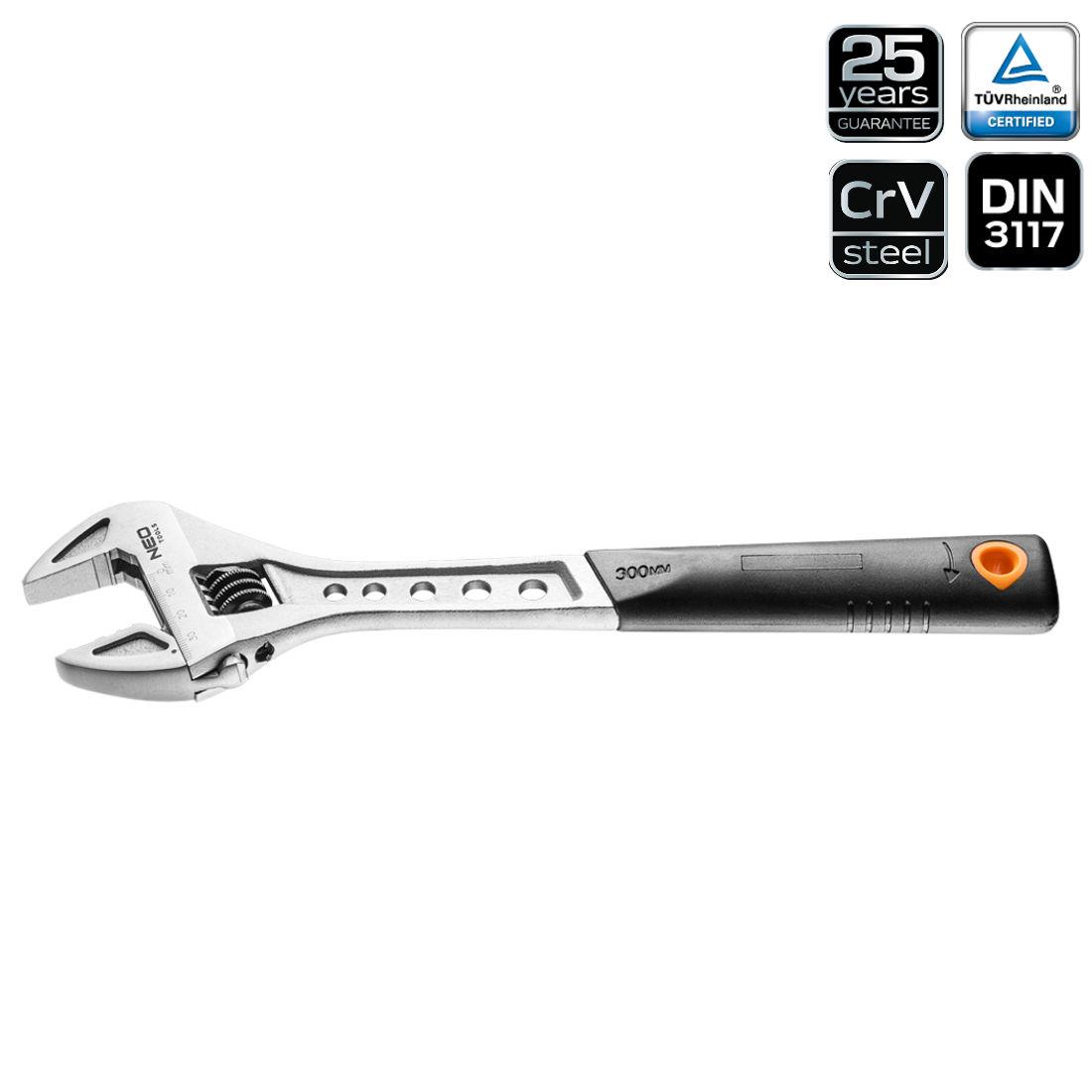 Neo Verstellbare Schraubenschlüssel 300 Mm Aus Chrom-Vanadium-Stahl