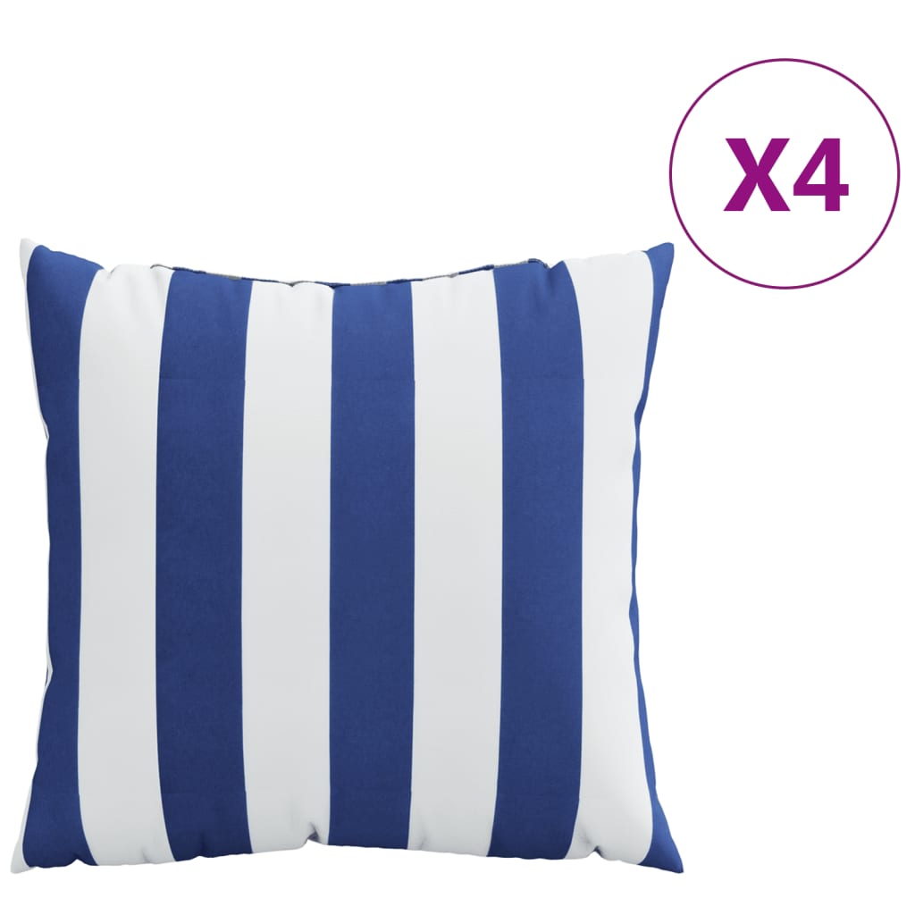 Throw Pillows 4 Pcs Blue&white Stripe 60x60 Cm Fabric Vidaxl