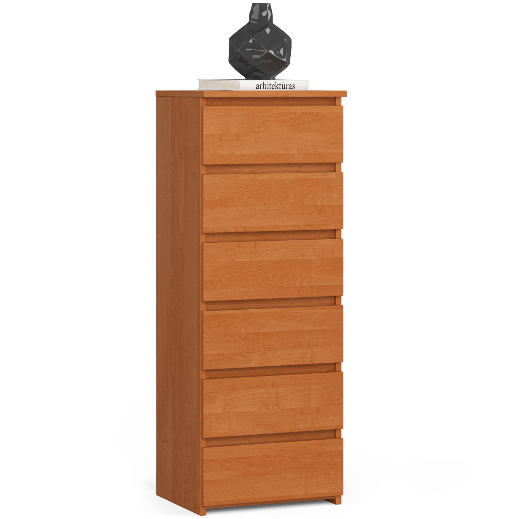 Commode Akord Cl6 Aulne 40 Cm 6 Tiroirs Façade Aulne 40x35x109 Cm