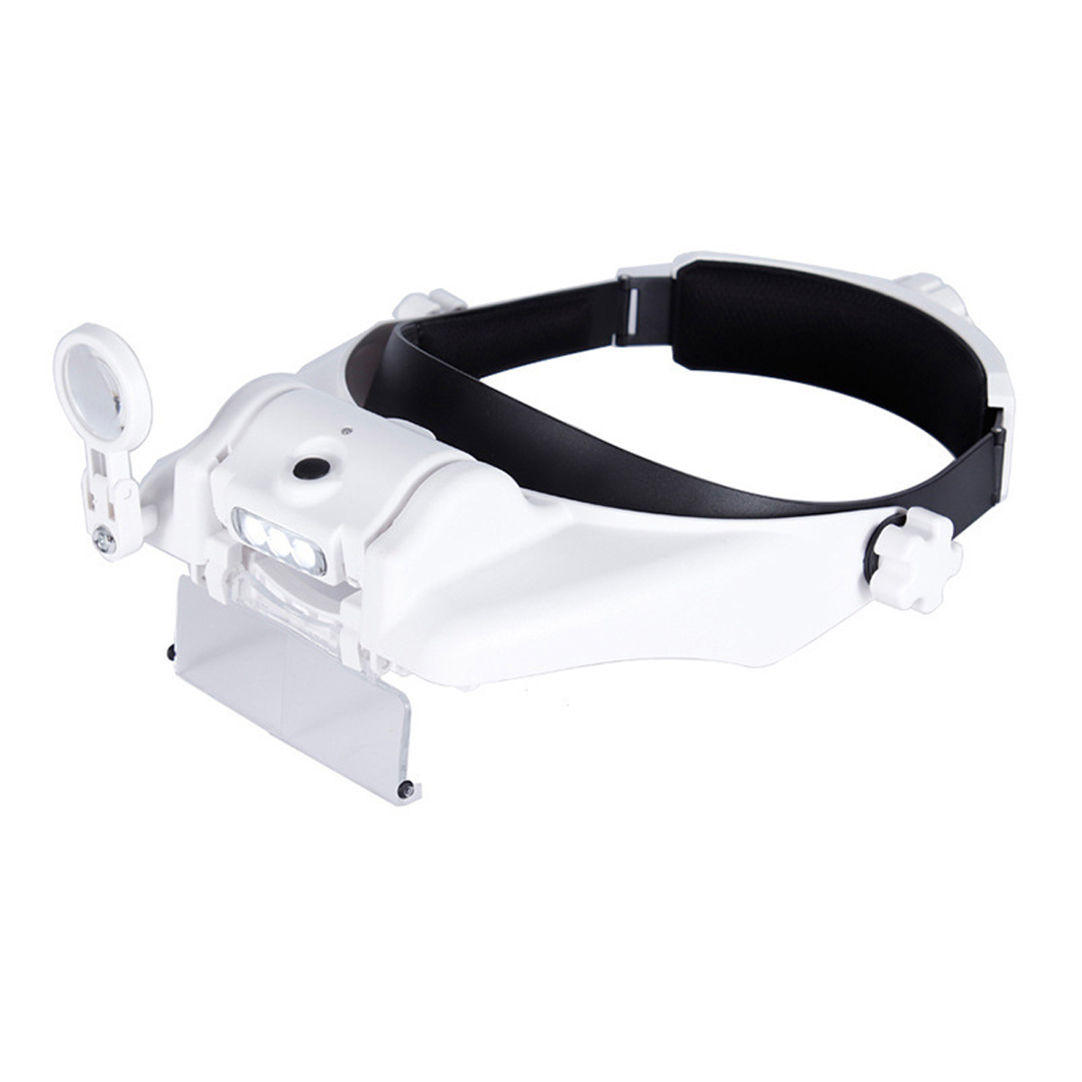 Loupe frontale réglable à 5 lentilles détachables 1.0x à 3.5x, lentille secondaire 8x, 3 LED, lot de 1