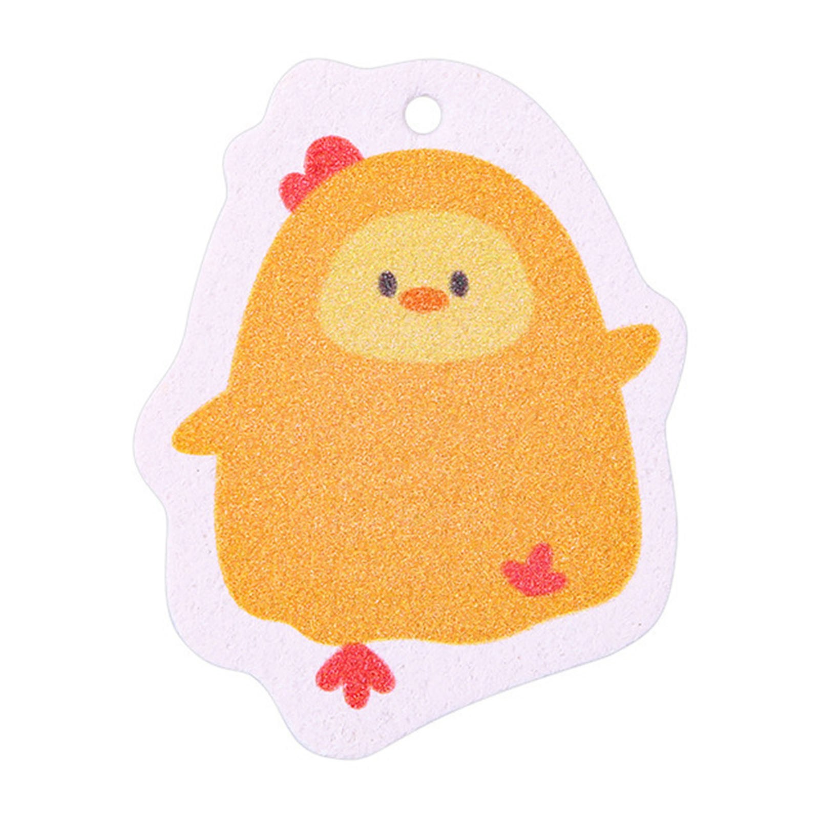 Éponge compressée en pâte de bois jaune, design poulet cartoon, absorbante et durable pour vaisselle et cuisine