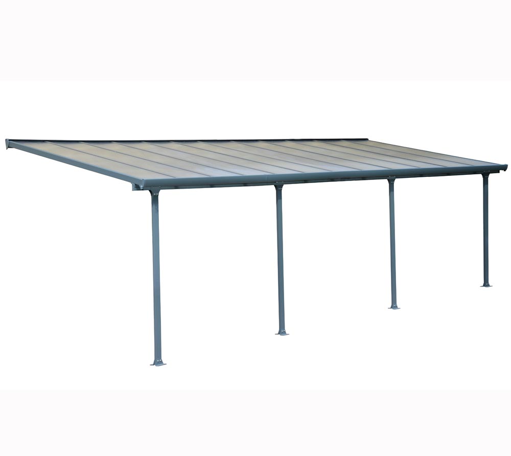 Palram Grau - Canopia Aluminium Terrassenüberdachung Feria Anthrazit 295X730x305 Cm