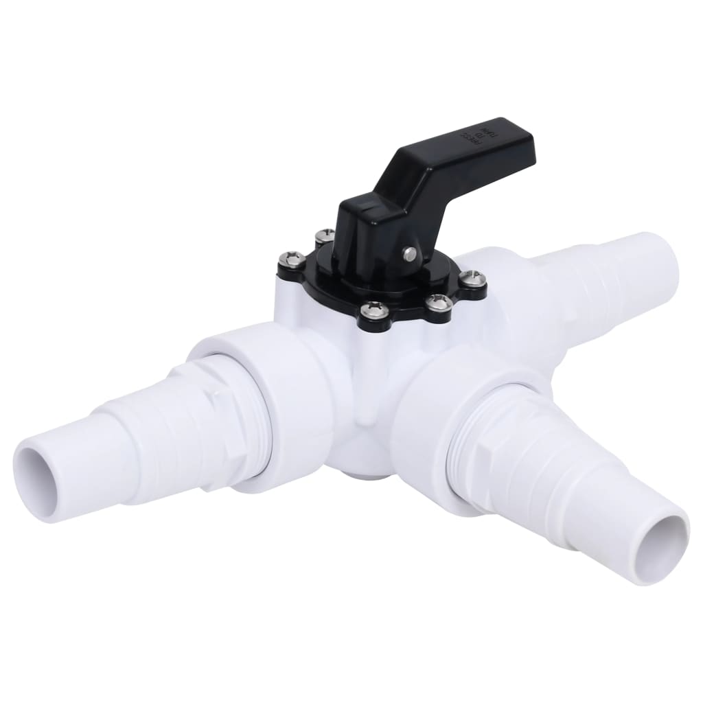 Vidaxl - Valvola A Sfera A 3 Vie Per Piscina Bianco E Nero VIDAXL