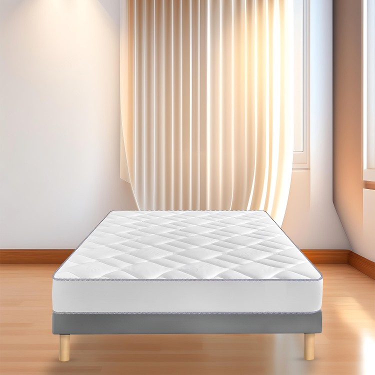 Bysommiflex - Sommier Tapissier Gris 140x190cmfabrication Francaise