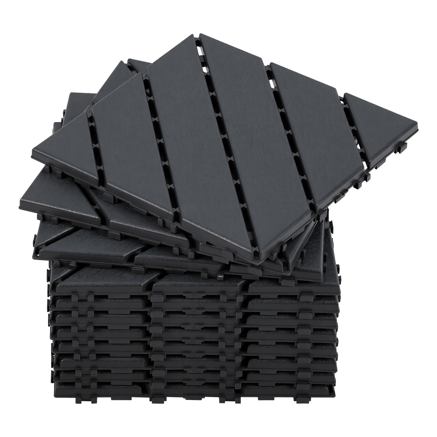 Randaco Lote de 11 Baldosas para Terraza de 1 m², 30 x 30 cm 6 Listones