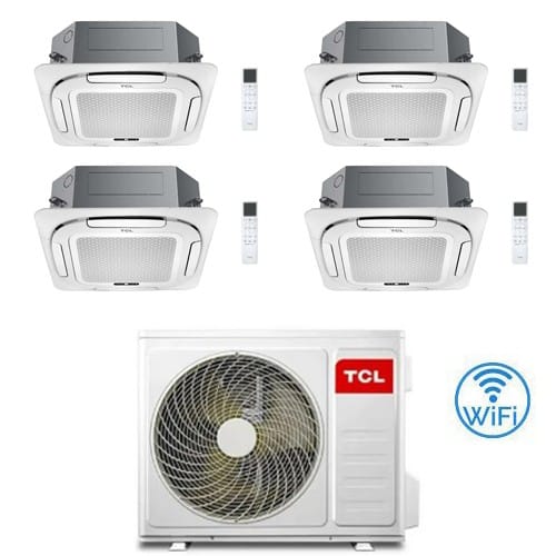 Climatizzatore Condizionatore Tcl Cassetta 4 Vie Compact Wi-fi R32 Quadri Split Inverter 9000 + 12000 + 12000 + 12000 Btu Con U.e. Mt3240 Classe A++/a+ Novitá
