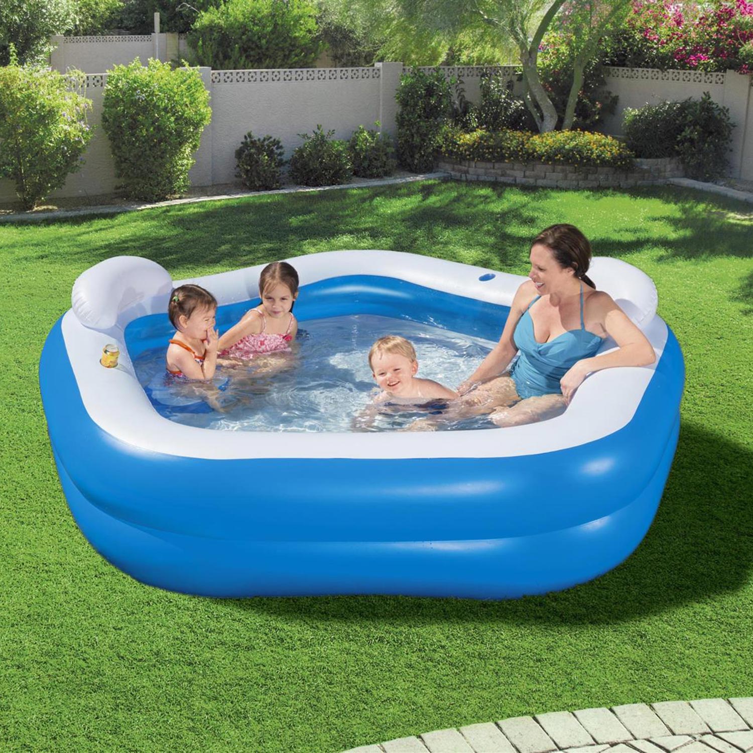 Bestway - Piscine Gonflable Familiale A Bords Extra Larges 575lt 213x206x69 -54153