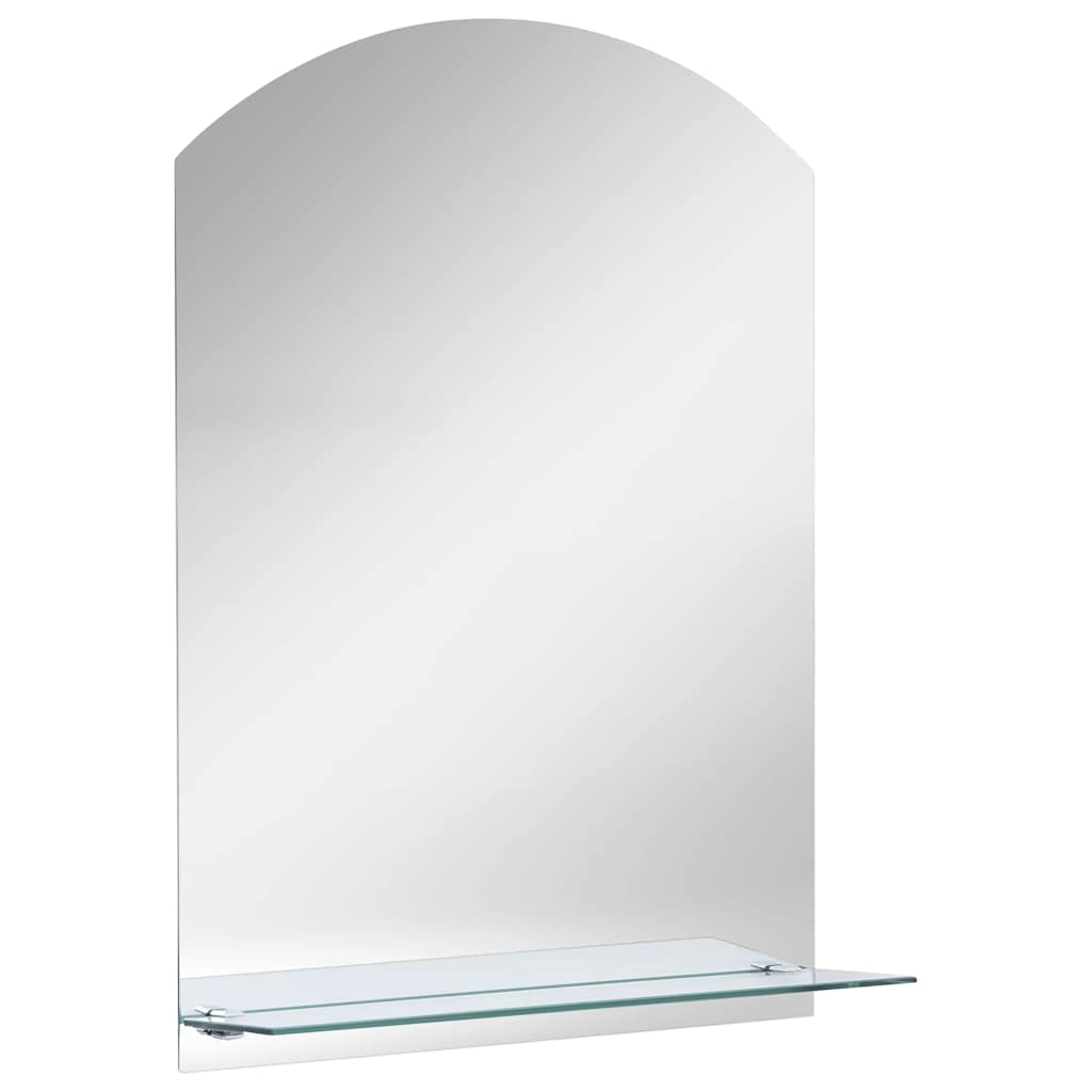 Wall Mirror With Shelf 20x40 Cm Tempered Glass Vidaxl