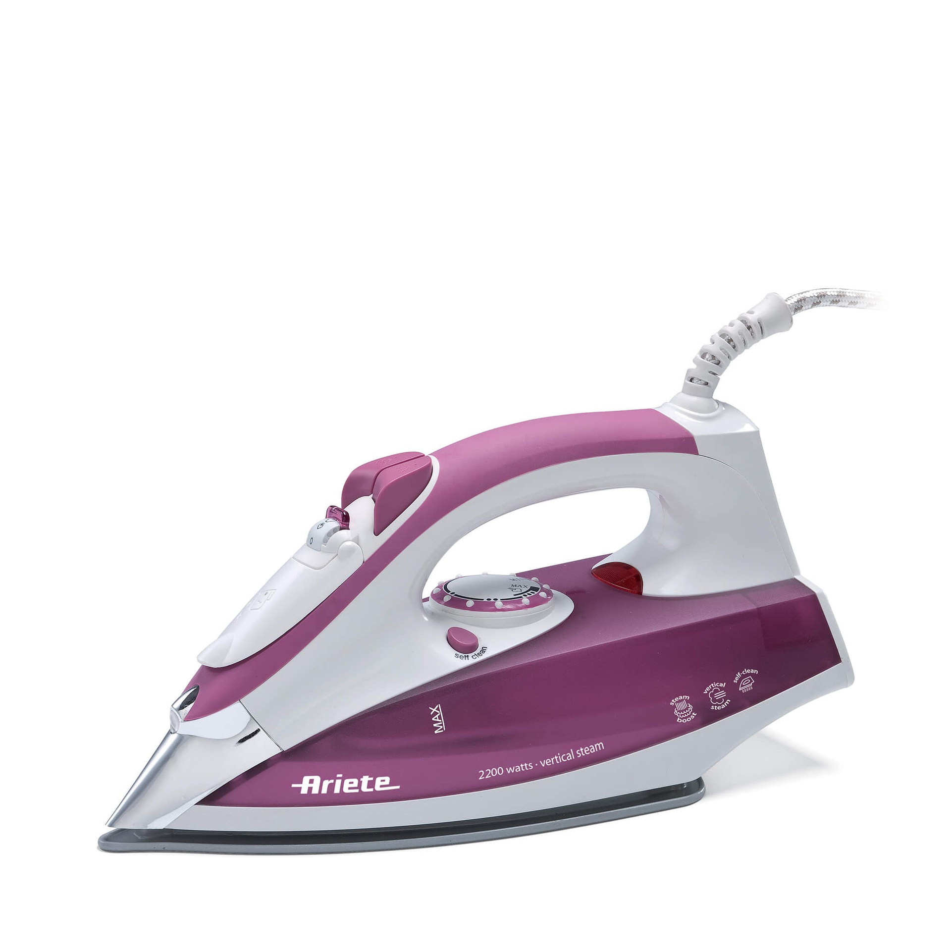 Ariete Dampfbügeleisen - Edelstahl-Bügelsohle - 2200 W - Violett/Weiß - Image 6