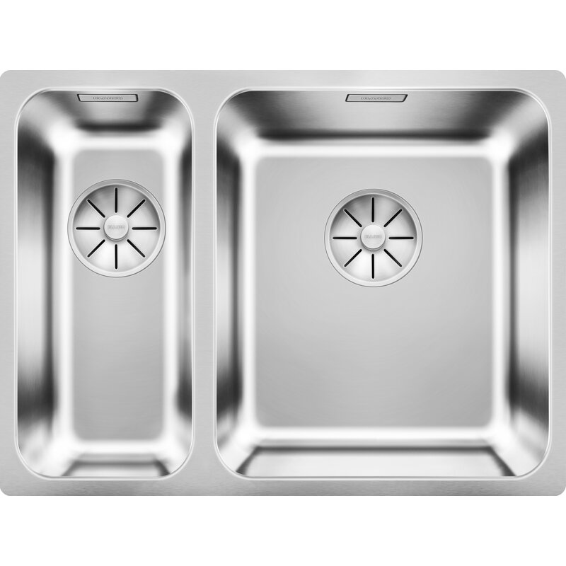 Blanco Versilbert Einbaubecken Solis 340/180-If Edelstahl Bürstfinish Hauptbecken Rechts