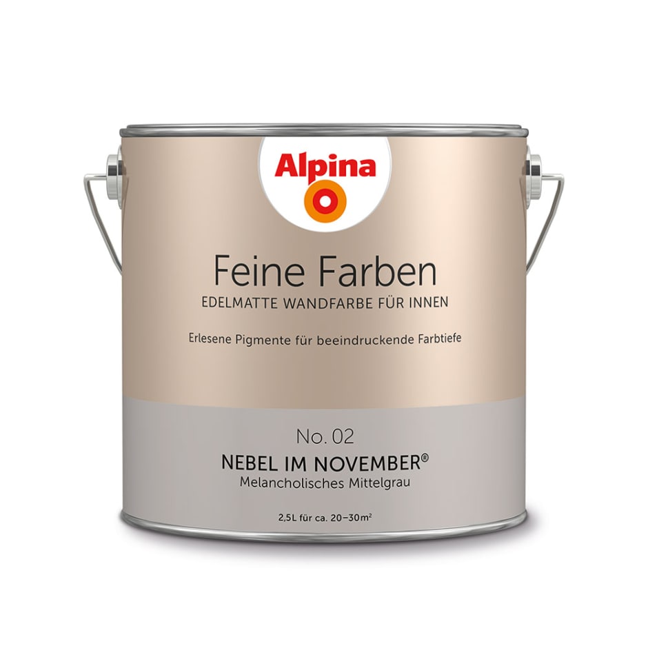 Feine Farbe No 02 2,5 L Melancholisches Mittelgrau Nebel Im November - Alpina