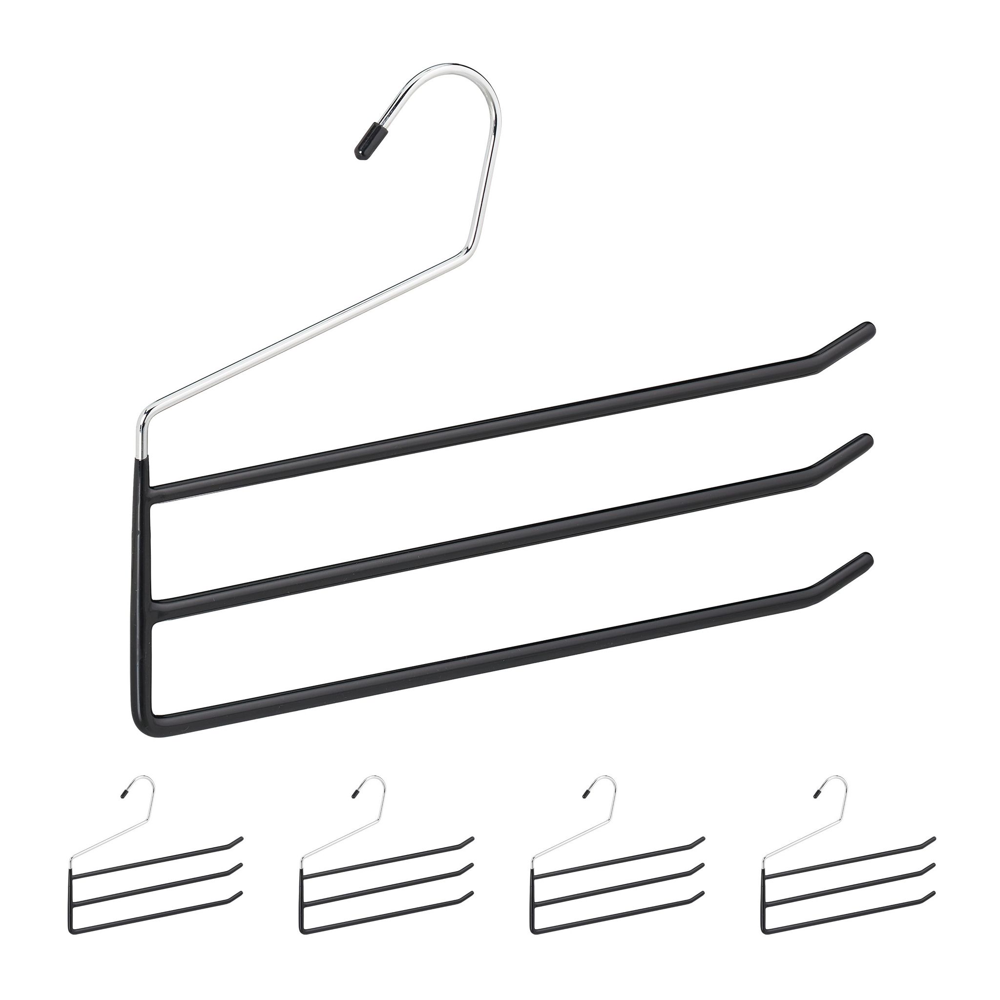 30x Grucce Multiple Per Pantaloni, Set Di Stampelle, Metallo, 3 Ast...