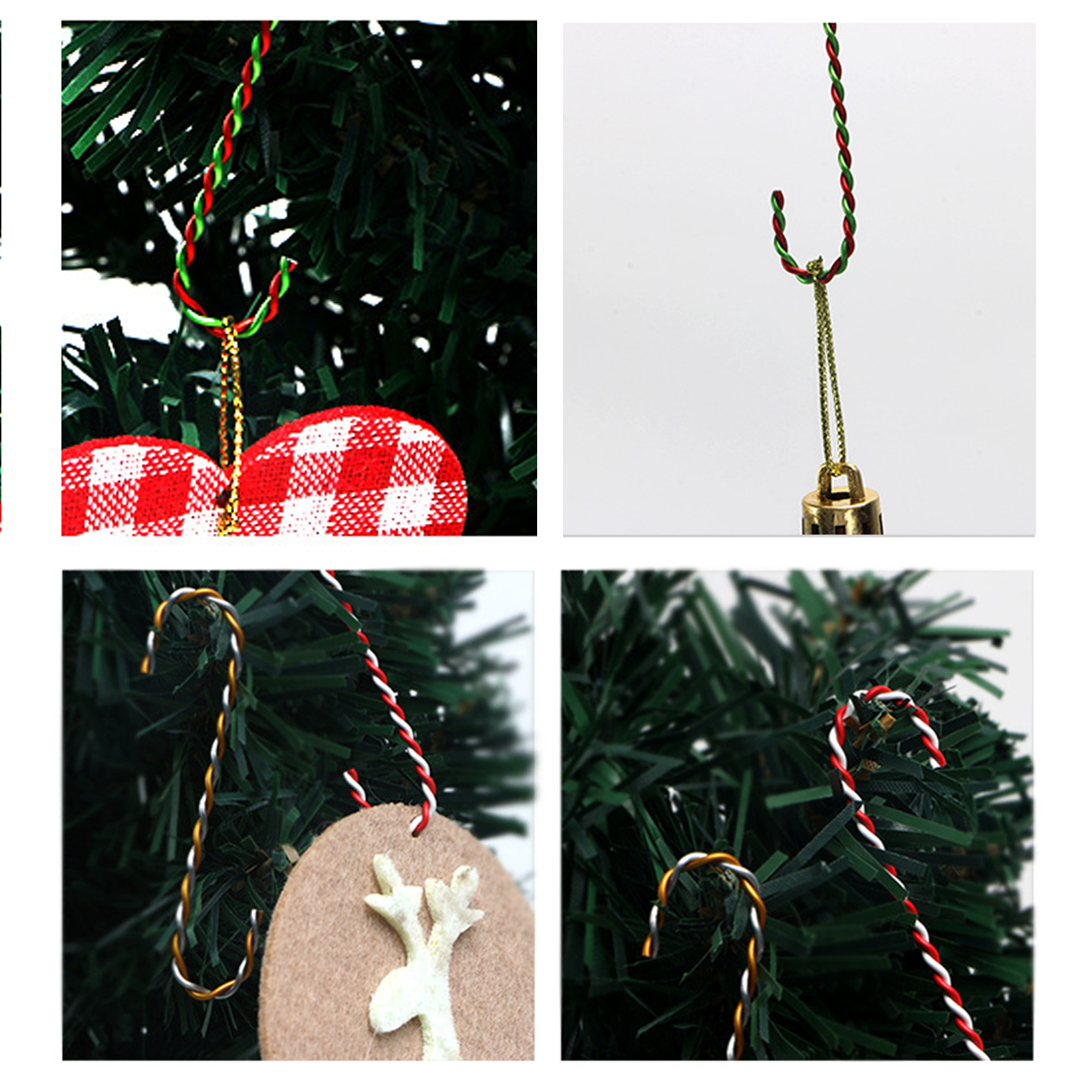 Crochets de suspension en forme de S pour décorations de Noël, métal électroplaqué, 7 cm, lot de 12