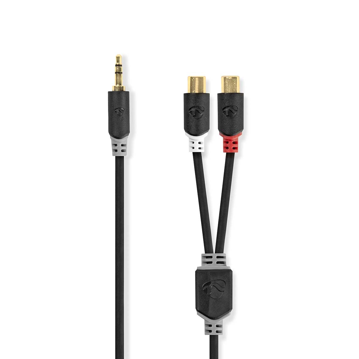 Nedis - Lydsplitter - Mini-Kopfhörer Stereo 3.5 mm bis RCA hun - 20 cm - antracit (sort) - rund - Bild 4
