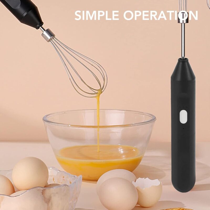 Frullatore Elettrico Senza Fili, Frusta Elettrica Portatile Per Cucinare In Casa (nero)