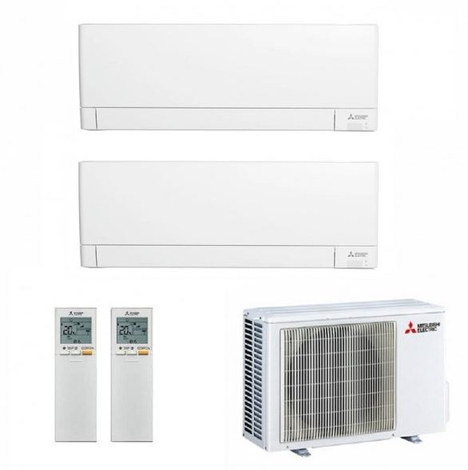 Mitsubishi Condizionatore Dualsplit Inverter 9000+ 18000 Btu Wi-fi Plus Codice Prod: Msz-ay25(50)vgkp Mxz-2f53vf4