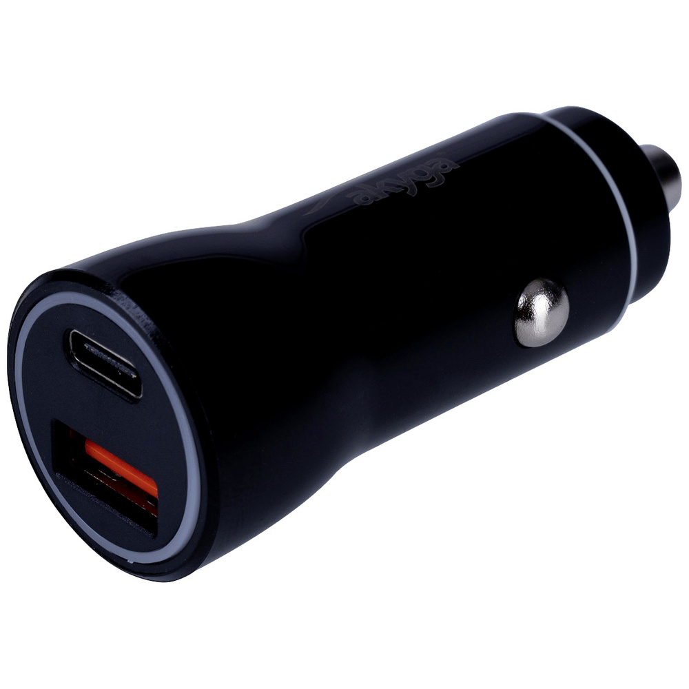 Akyga Schwarz Ak-Ch-16 36W Usb-C Pd Quick Charge 3.0 Kfz-Ladegerät Mit 2X Usb 5-12V