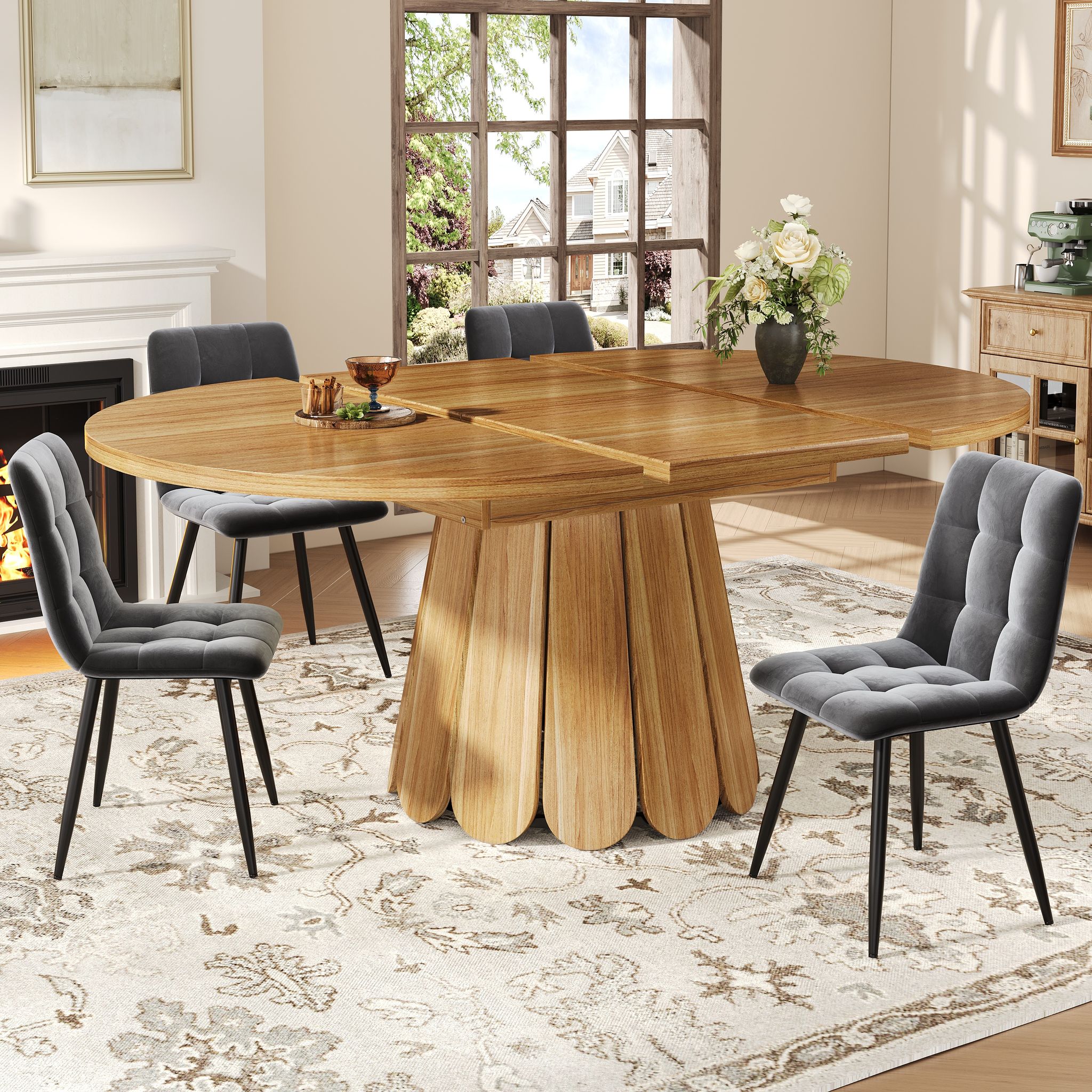 Table À Manger Ronde Extensible 118-158 Cm - Table Ronde - Table À