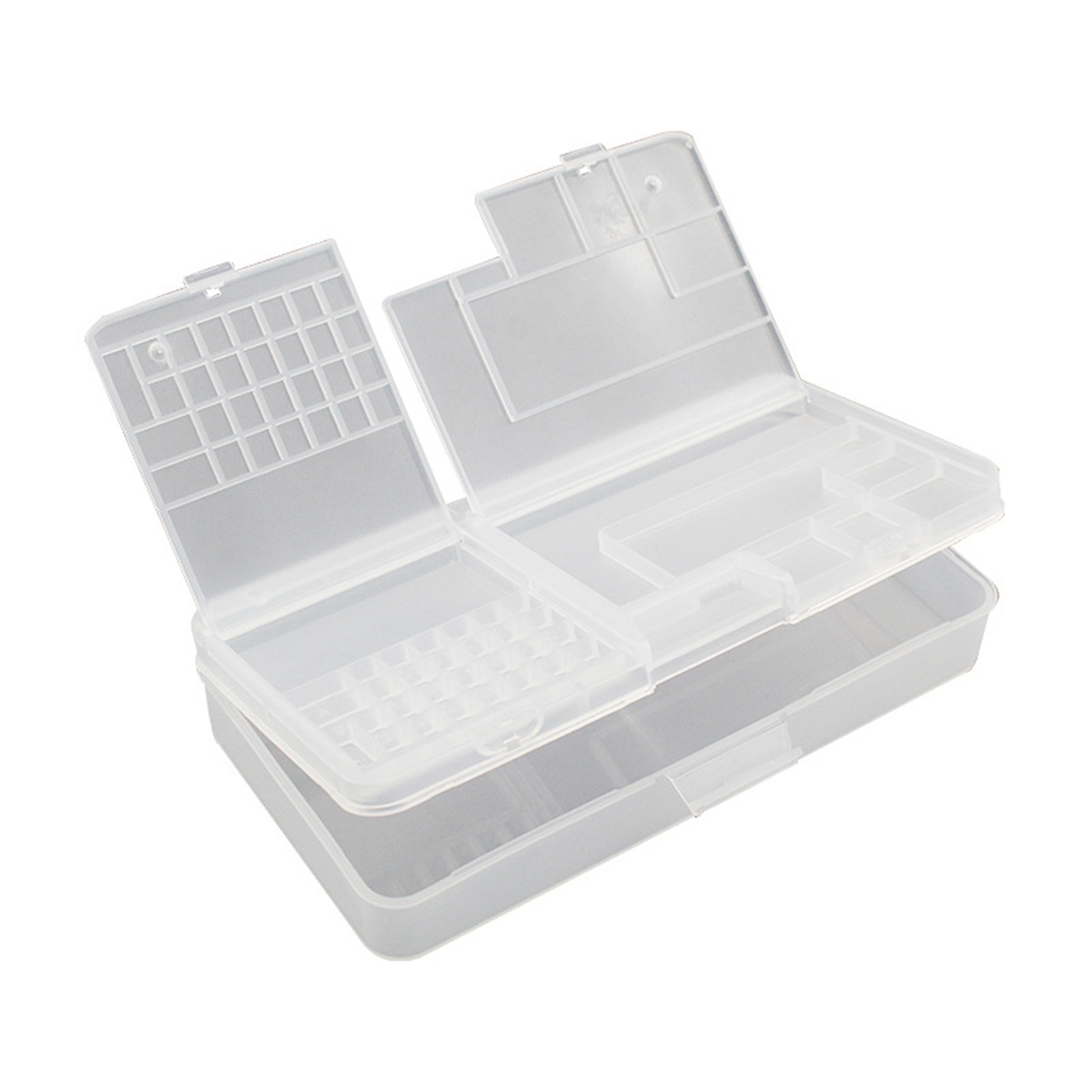 Boîte de rangement pour composants électroniques, PP transparent, double couche, 18,5 x 9,5 x 3,6 cm