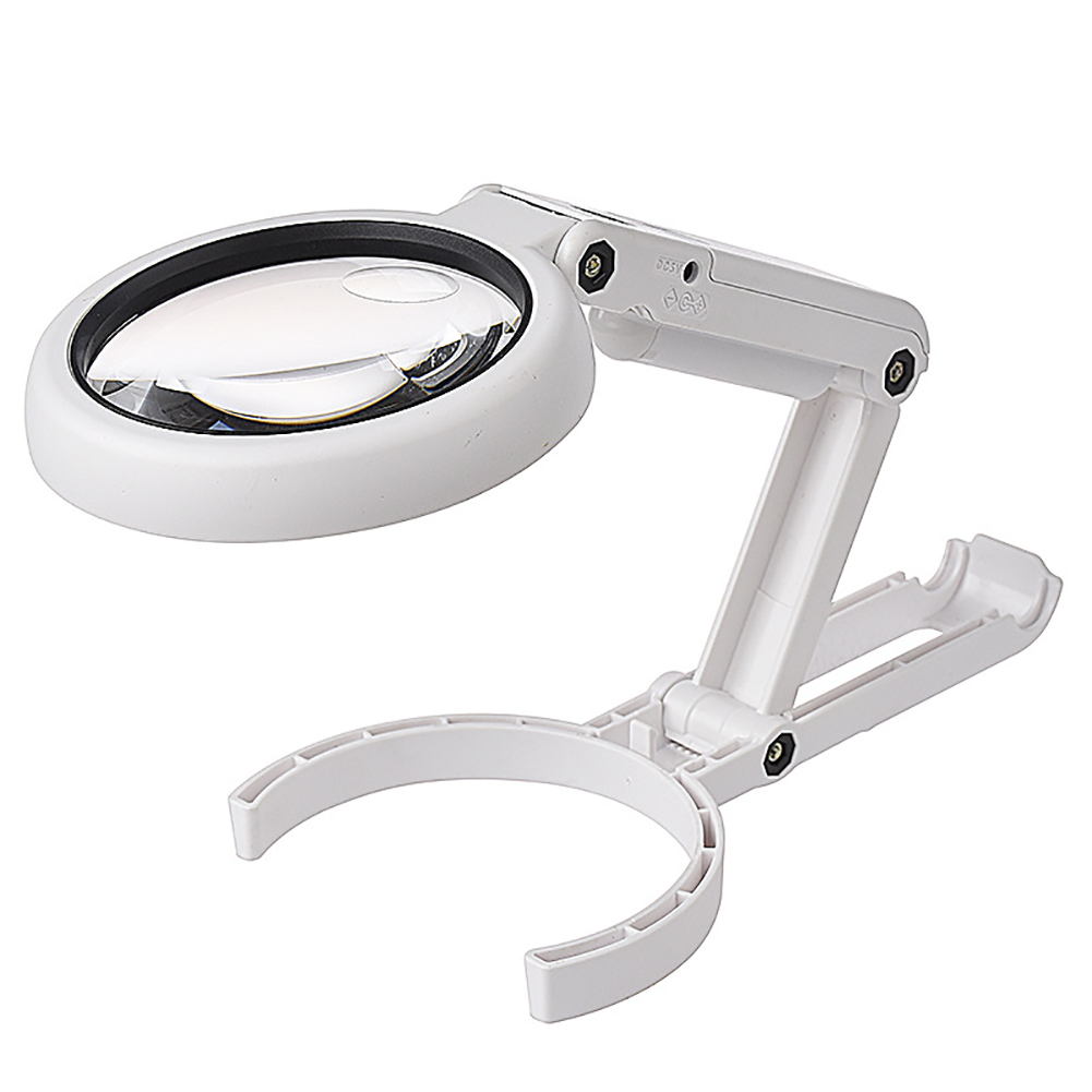 Loupe à main 5x et 11x à 8 LED, double usage avec support, alimentation USB ou 3 piles AAA