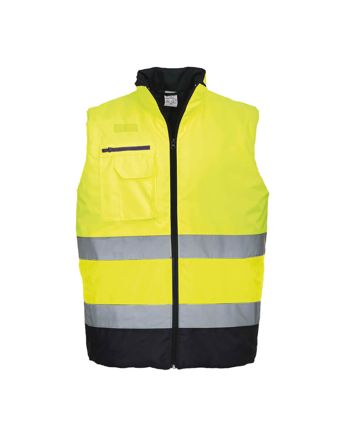Portwest Gelb Hochsichtbarer Weste Bodywarmer /Navy L - Bild 3