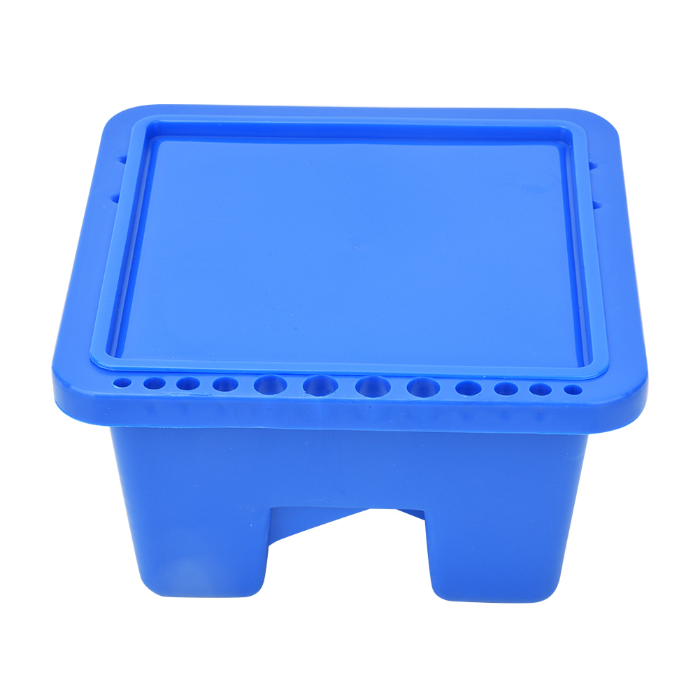 Seau de lavage pour pinceaux en plastique 16 x 16 x 9 cm, fente pour 12 pinceaux