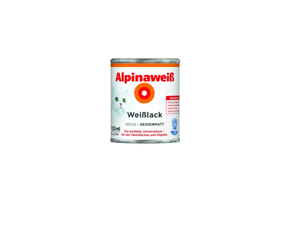 Weißlack, Seidenmatt, 125ml - Alpina