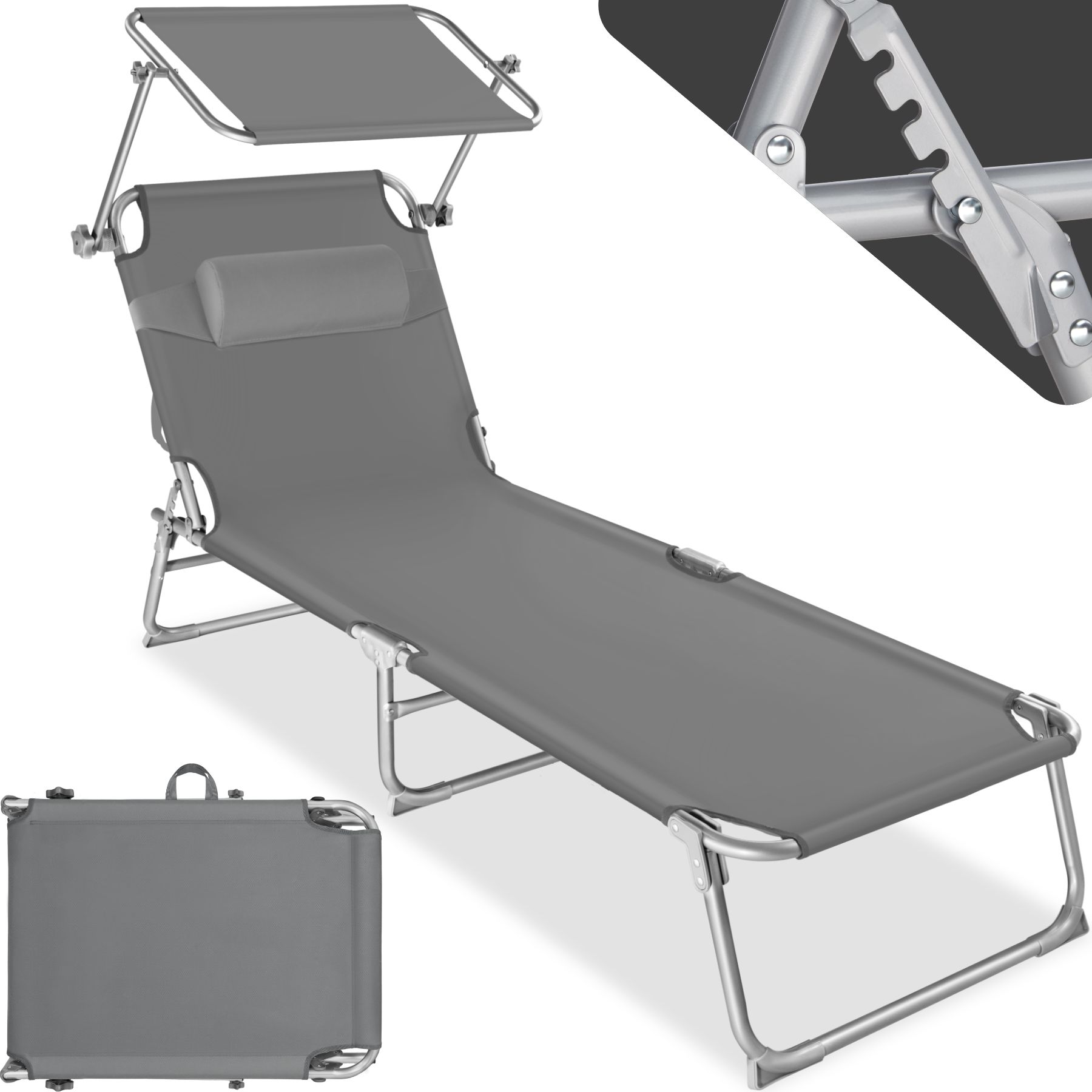 Tectake - Transat En Acier Pliable Résistant Et Anti-uv