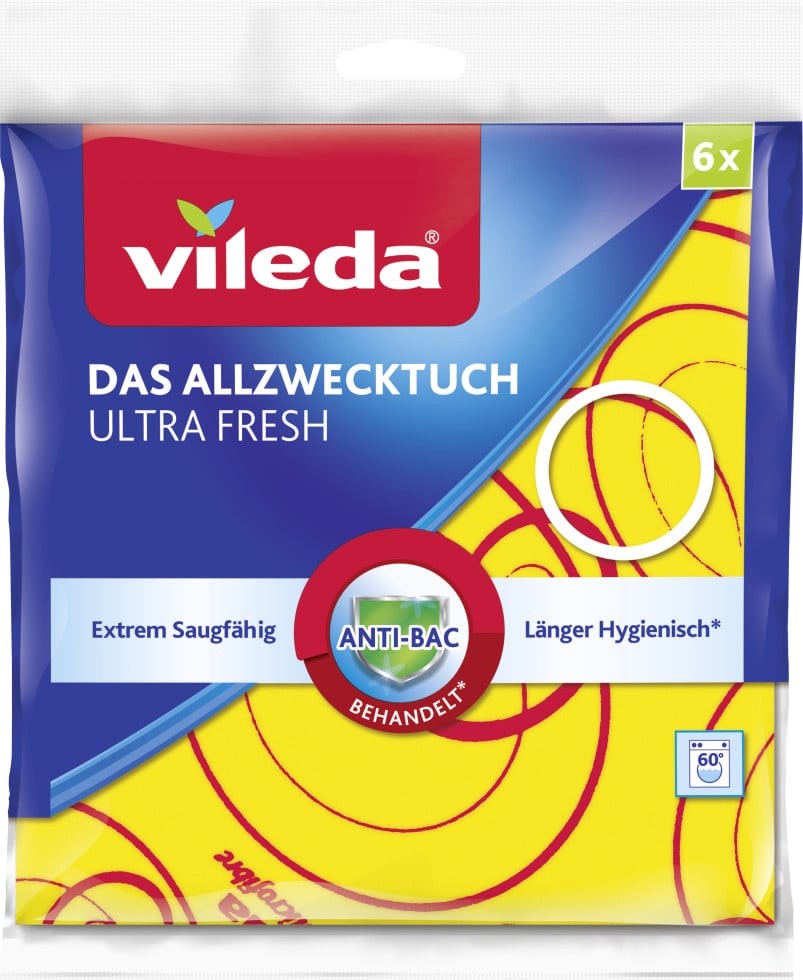 Vileda Mehrfarbig Allzwecktuch Mit 30% Microfaser 6Er Pack 116361, Reinigungsutensil, - Image 4