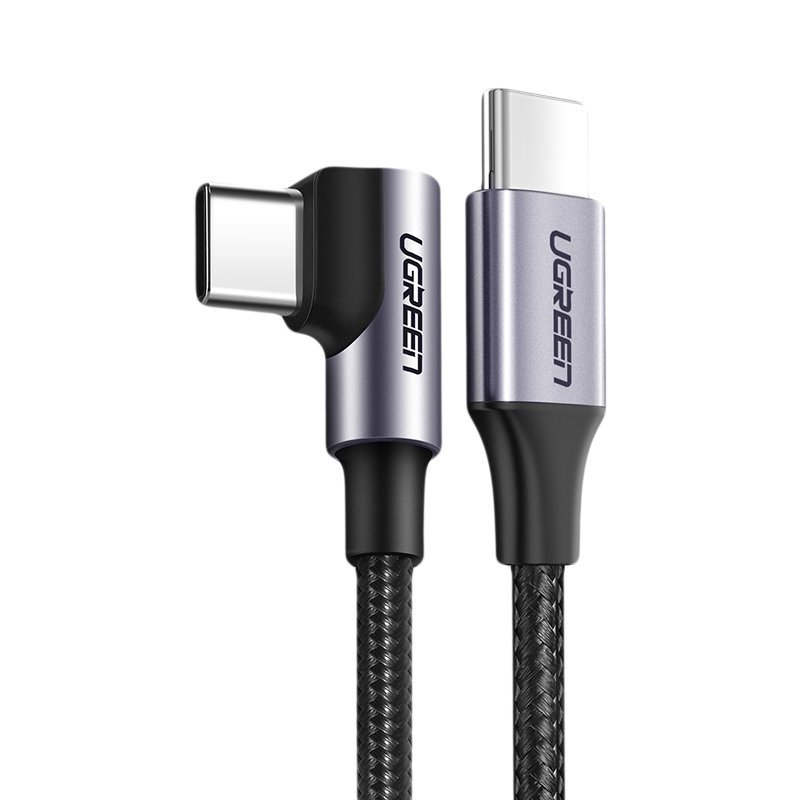 Schwarz Usb-C-Zu-Usb-C-Kabel, Abgewinkelt, Ugreen Us255,3A, 60W, 2M (Schwarz) - Bild 5