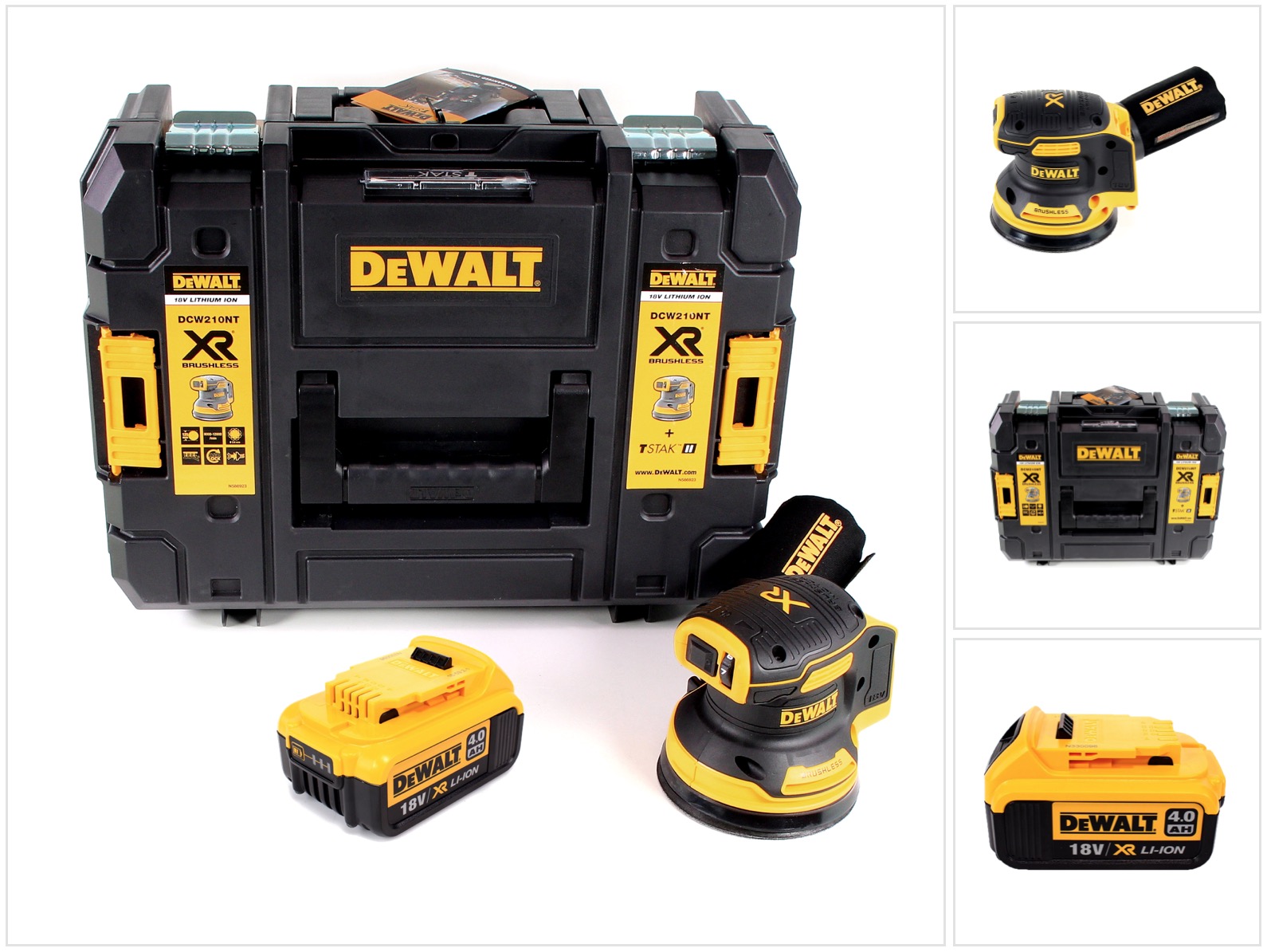Dcw 210 Nt Akku Exzenterschleifer Brushless 18v 12.000u/min 125mm + 1x Akku 4, 0 Ah In Tstak - Ohne Ladegerät - Dewalt