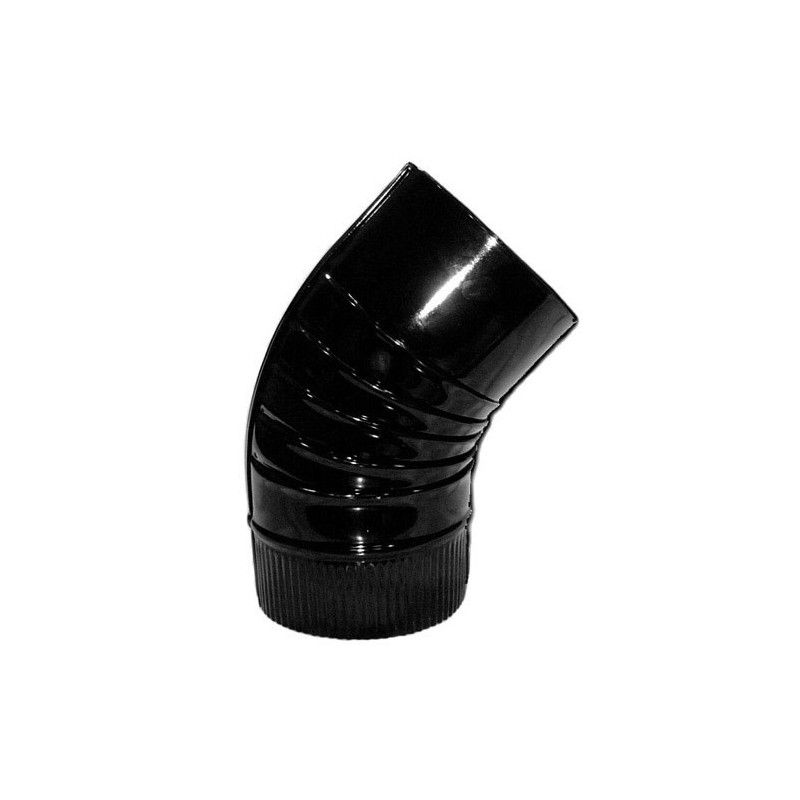 Linea Professional - Gomito Stufa Nero Vetrificato Di 120 Mm. 45°. - Wolfpack