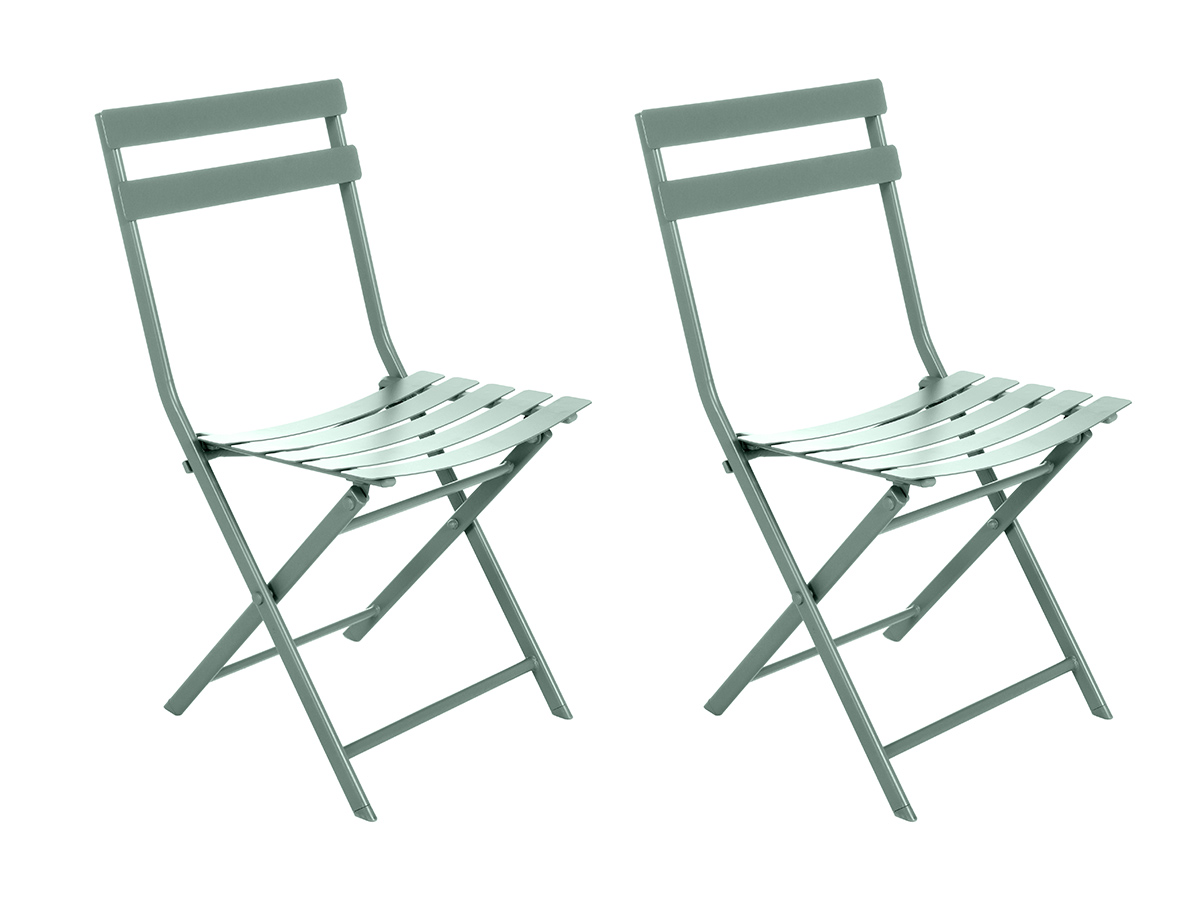 Hesperide - Lot De 2 Chaises De Jardin Métal Pliante Greensboro Olive