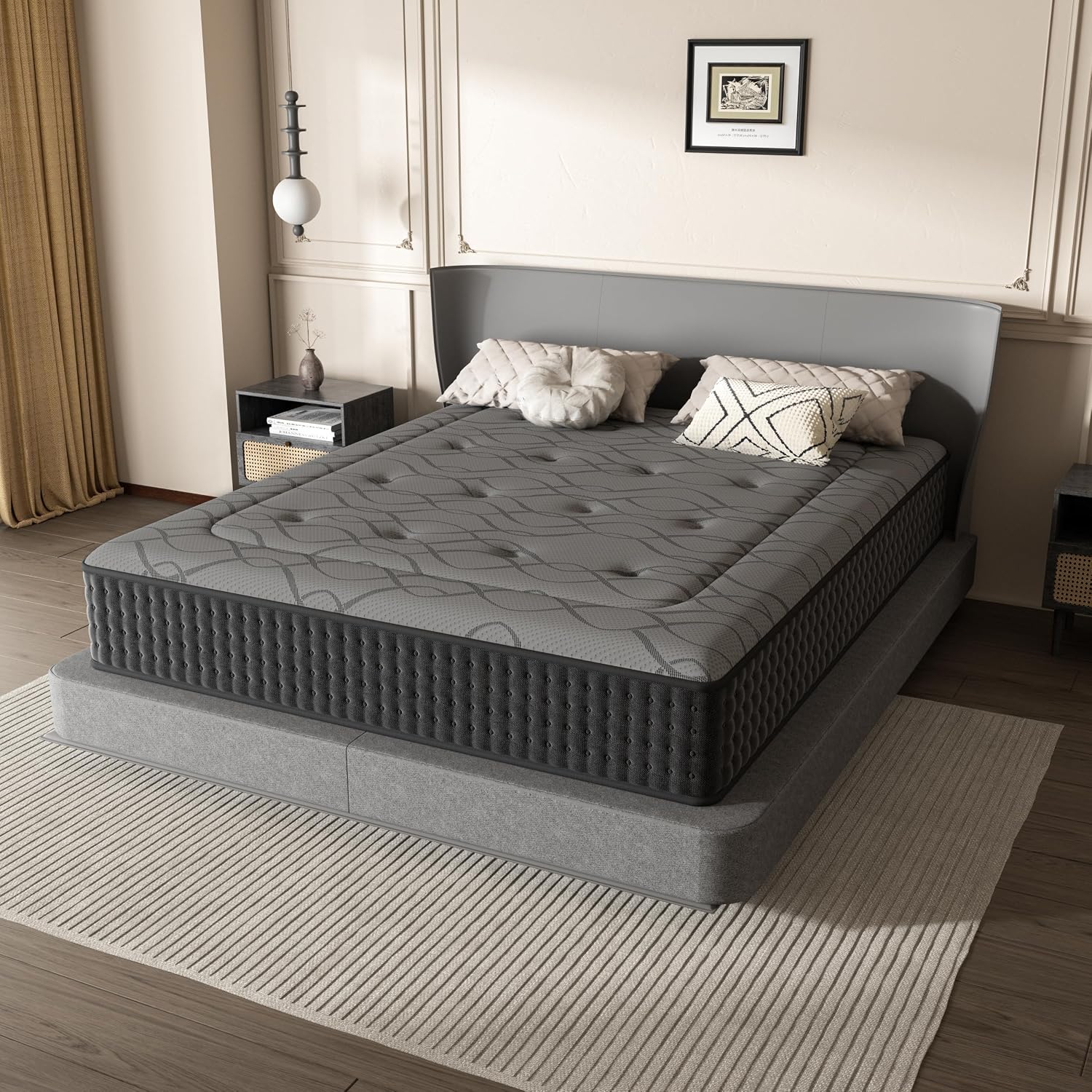 Dewinner – Matelas Hybride 140 X 200 Cm – Mousse À Mémoire De Forme 28 Cm – 7 Zones De Soutien Ergonomiques – Ultra-silencieux Et Respirant