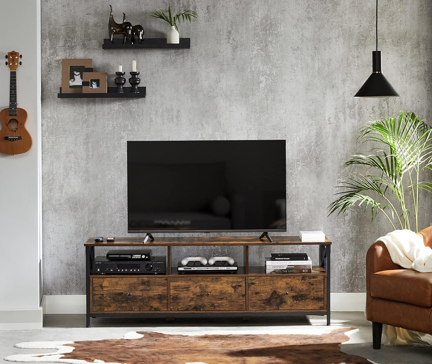 Vasagle - Meuble Tv Pour Télévision Jusqu'à 65 Pouces