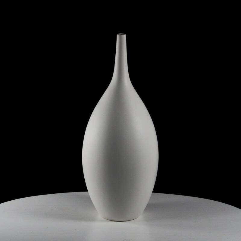 Vase Décoratif Haut En Céramique Blanche Sevilla - 47 Cm