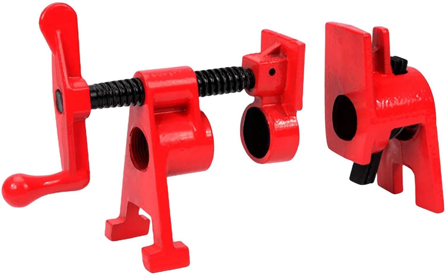 Serre-joint pour tube 3/4, pince de serrage rapide pour établi, vis filetée, rouge