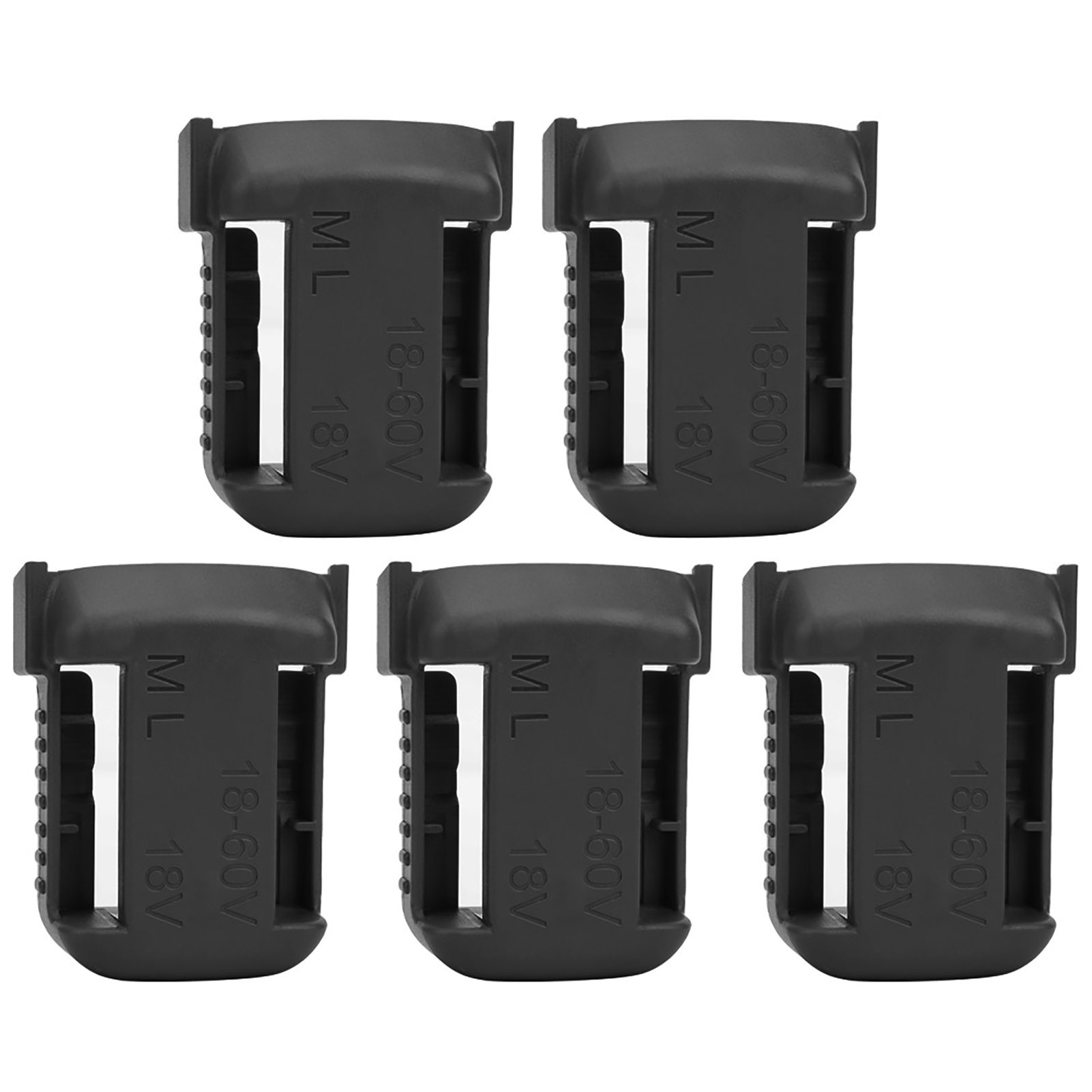 Support mural pour batterie lithium 18V à 60V, fixation à glissière, ABS+PC noir, lot de 5