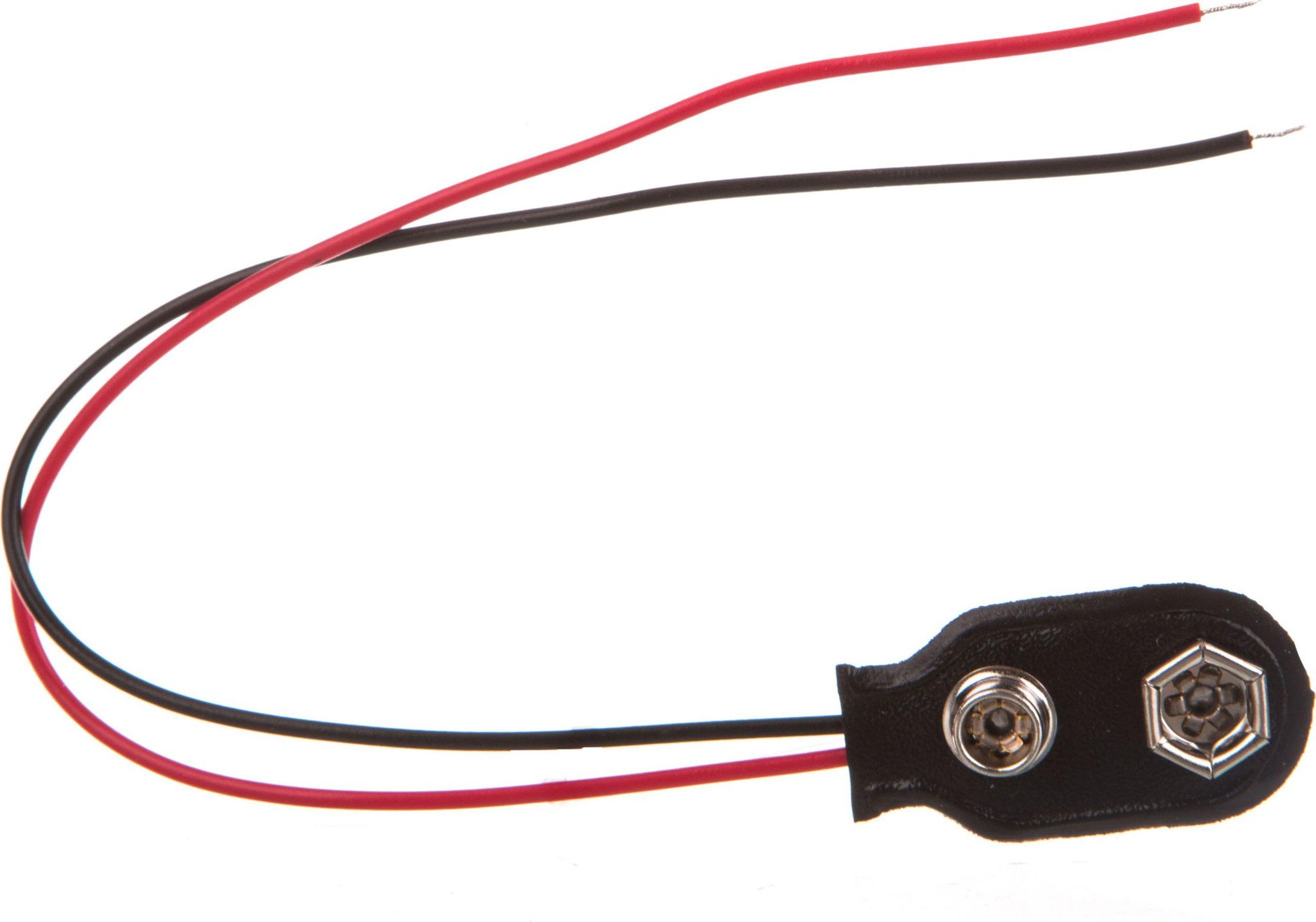 Goobay Batterieclip für 9V Blöcke, I-Form, Kunststoffausführung, Batterie Zubehör, Rot, Schwarz - Image 3