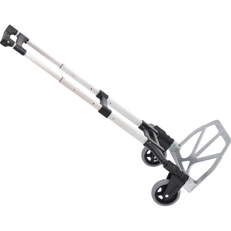 Diable pliable télescopique en aluminium, 70 kg, réglable en 3 hauteurs, 2 roues PU