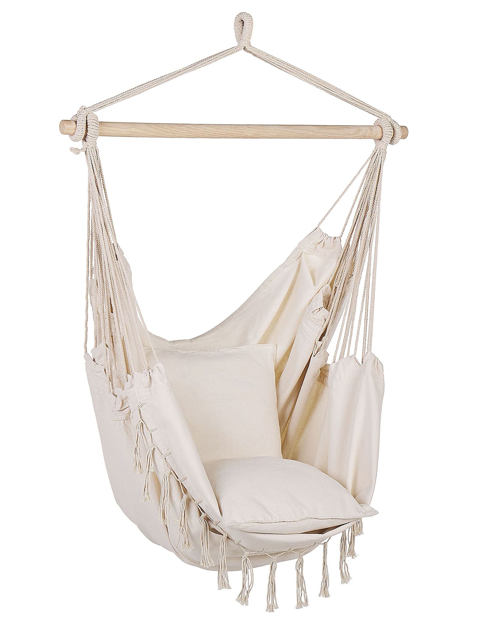 Chaise Balançoire Hamac Suspendue Siège En Coton Beige Bonea