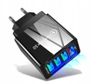 Caricabatterie Da Muro Rapido 4x Usb Qc 3.0 + Cavo - Nero OEM