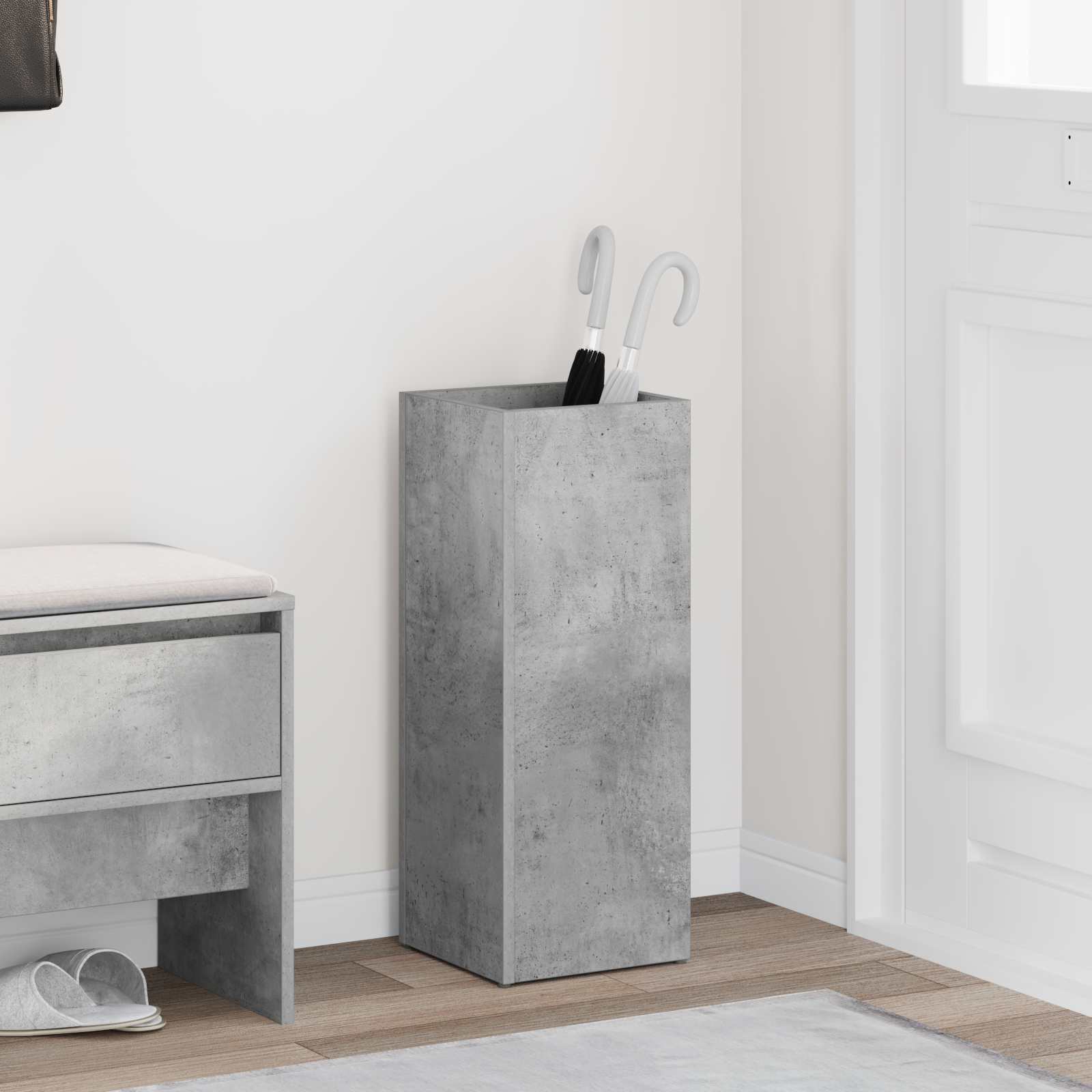 Umbrella Stand Concrete Grey 25 X 24.5 X 64 Cm Engineered Wood Vidaxl