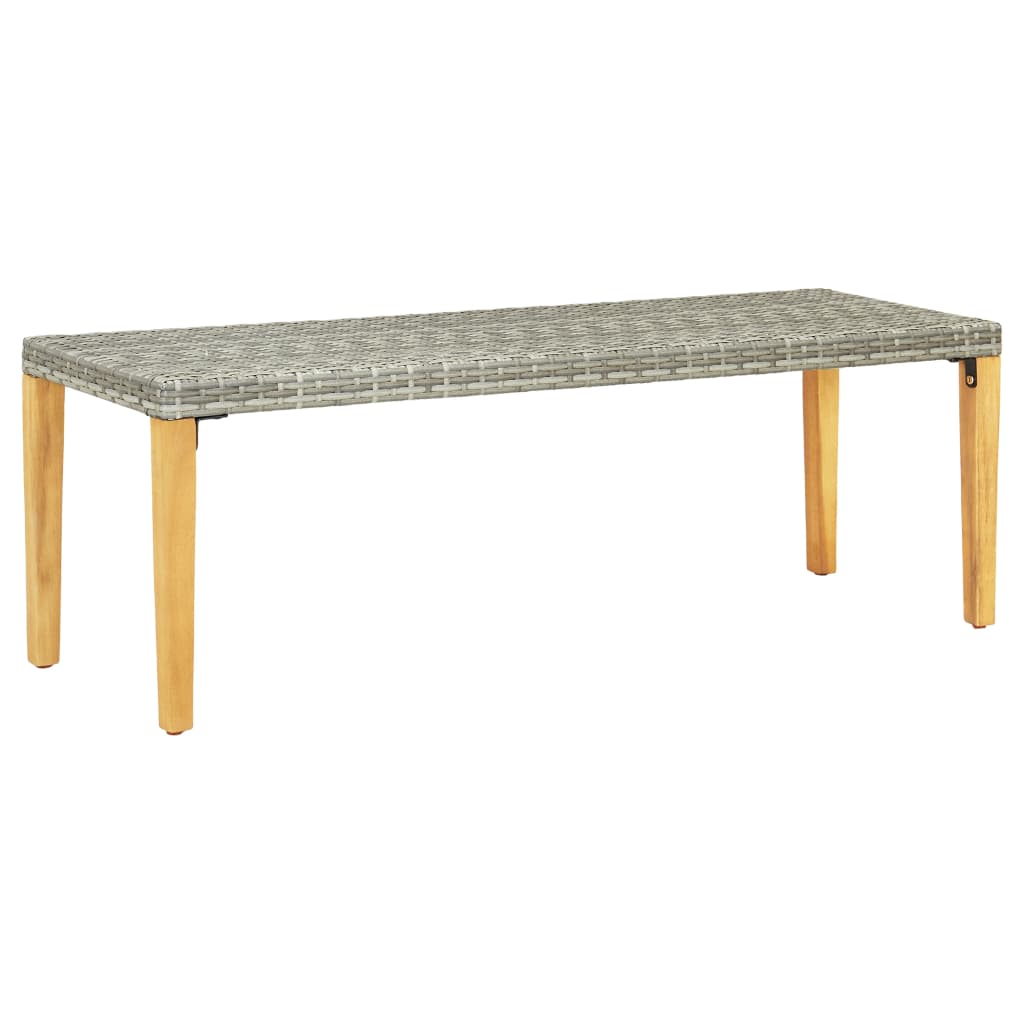 Garden Bench 80 Cm Poly Rattan Grey Vidaxl