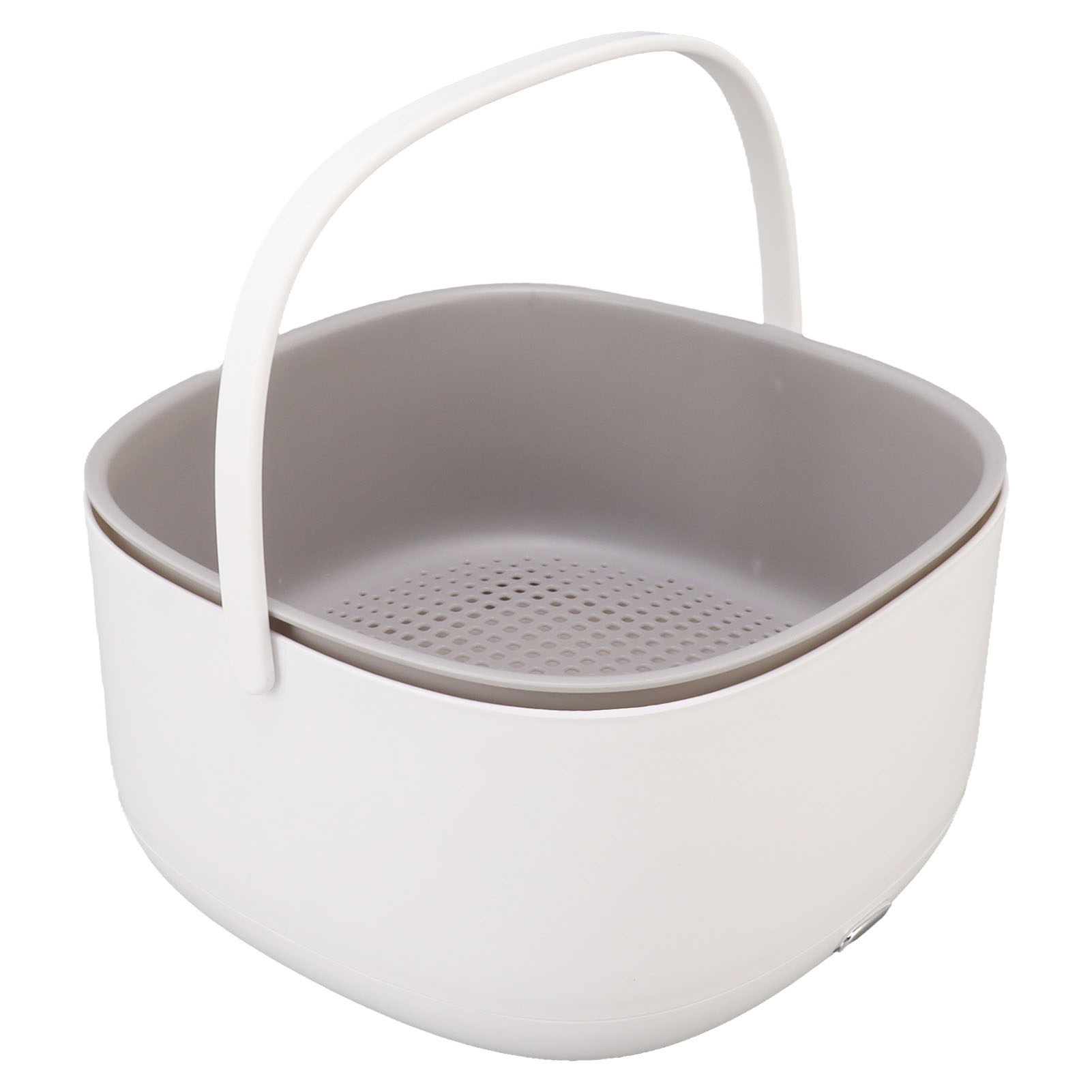 Lave-légumes à ultrasons LEDE, nettoyage 360° sans angle mort, bol profond en PP alimentaire, 23 x 23 x 13 cm