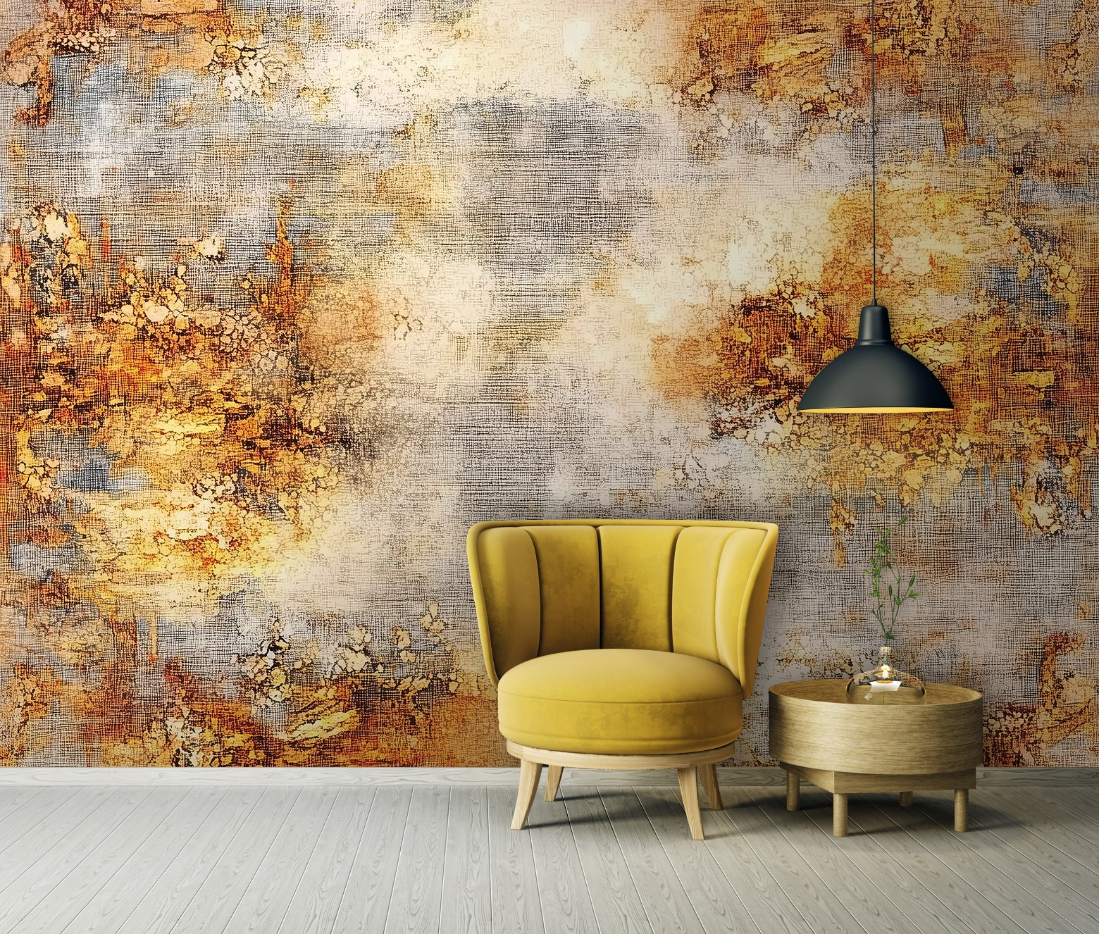 Wallarena Vlies Fototapete Abstrakt 350x250 Cm, Tapeten, Für Wohn Und Schlafzimmer, Vliestapete Wandtapete Tapete 3d Effekt- Inkl. Kleister - Gold Beige Beton