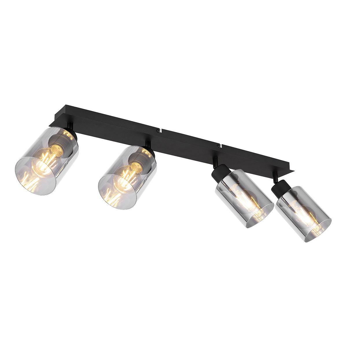 Schwarz 4Er Spot Hadera 67 X 9 Cm 4 X E 27, Max. 15 W, Dimmbar Spots - Globo - Bild 6