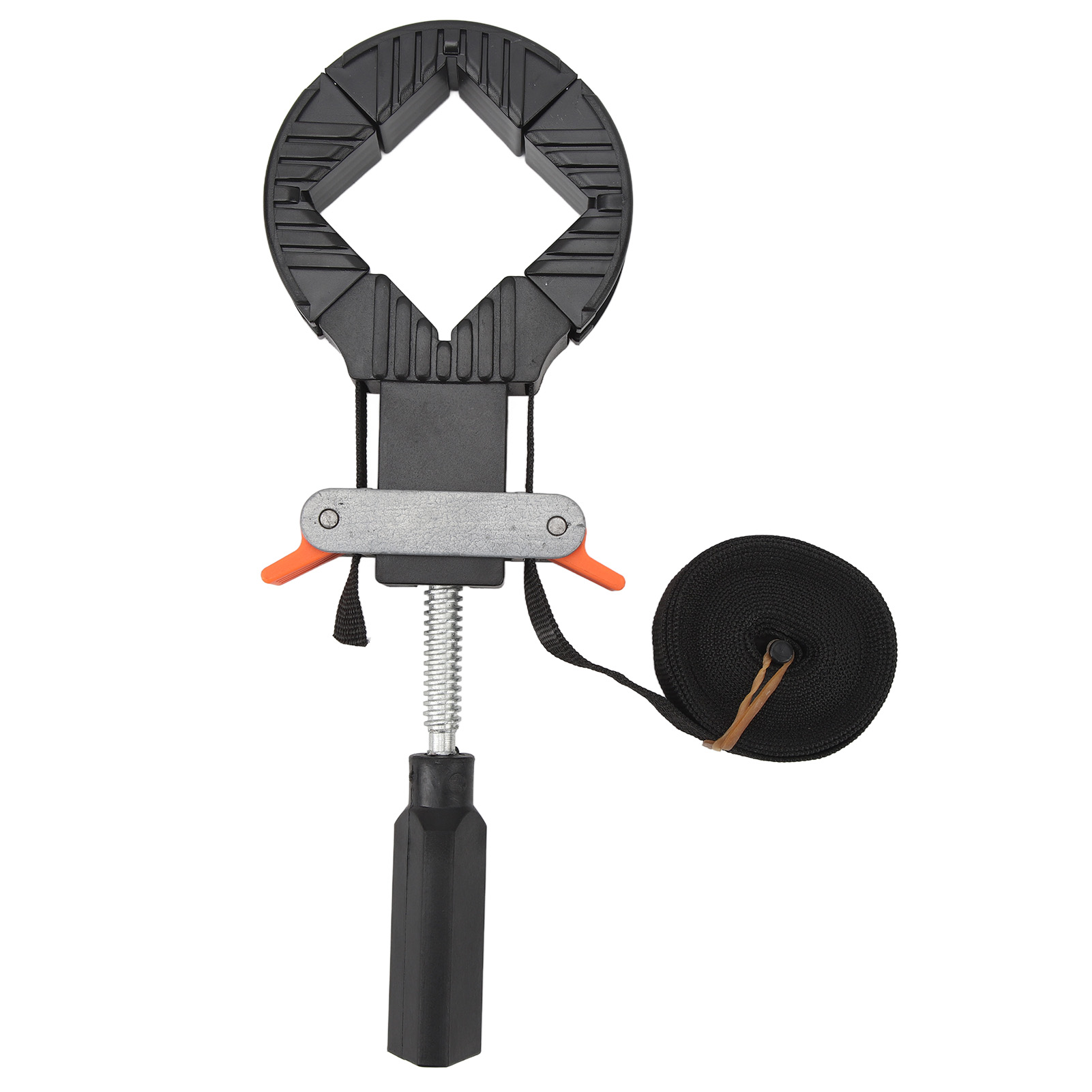 Serre-joint à sangle à cliquet 4 m, mâchoires non marquantes, sangle nylon, cadre ABS